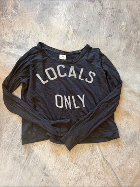 Sundry Navy Blue 'Locals Only' Graphic Sweatshirt